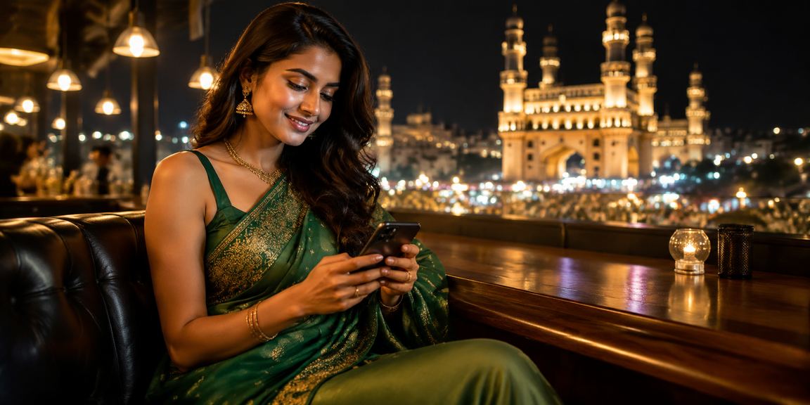 Indian woman playing Andar Bahar on mobile device